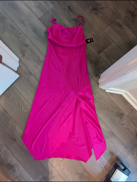 Express Dresses & Skirts - Express Hot Pink Asymmetrical Slip Dress